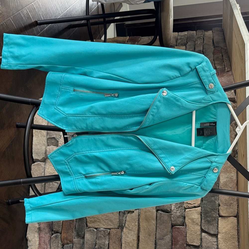 Teal Pleather ladies jacket